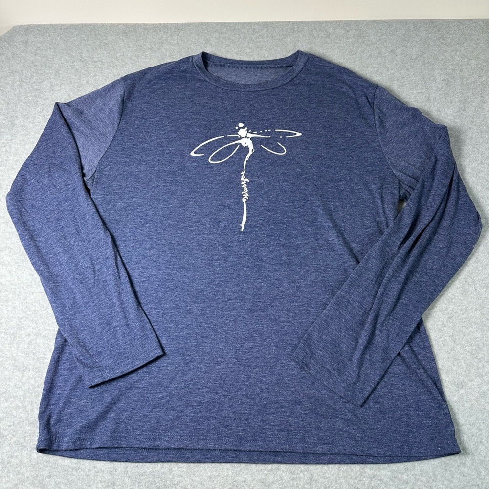 Warrior Dragonfly‎ Graphic Long Sleeve Tee Heathered Navy Blue XL